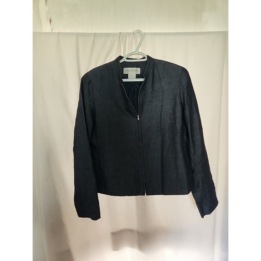 Jones New York  Blue Zip Up 2 Pocket Blazer. Women's  Size 12